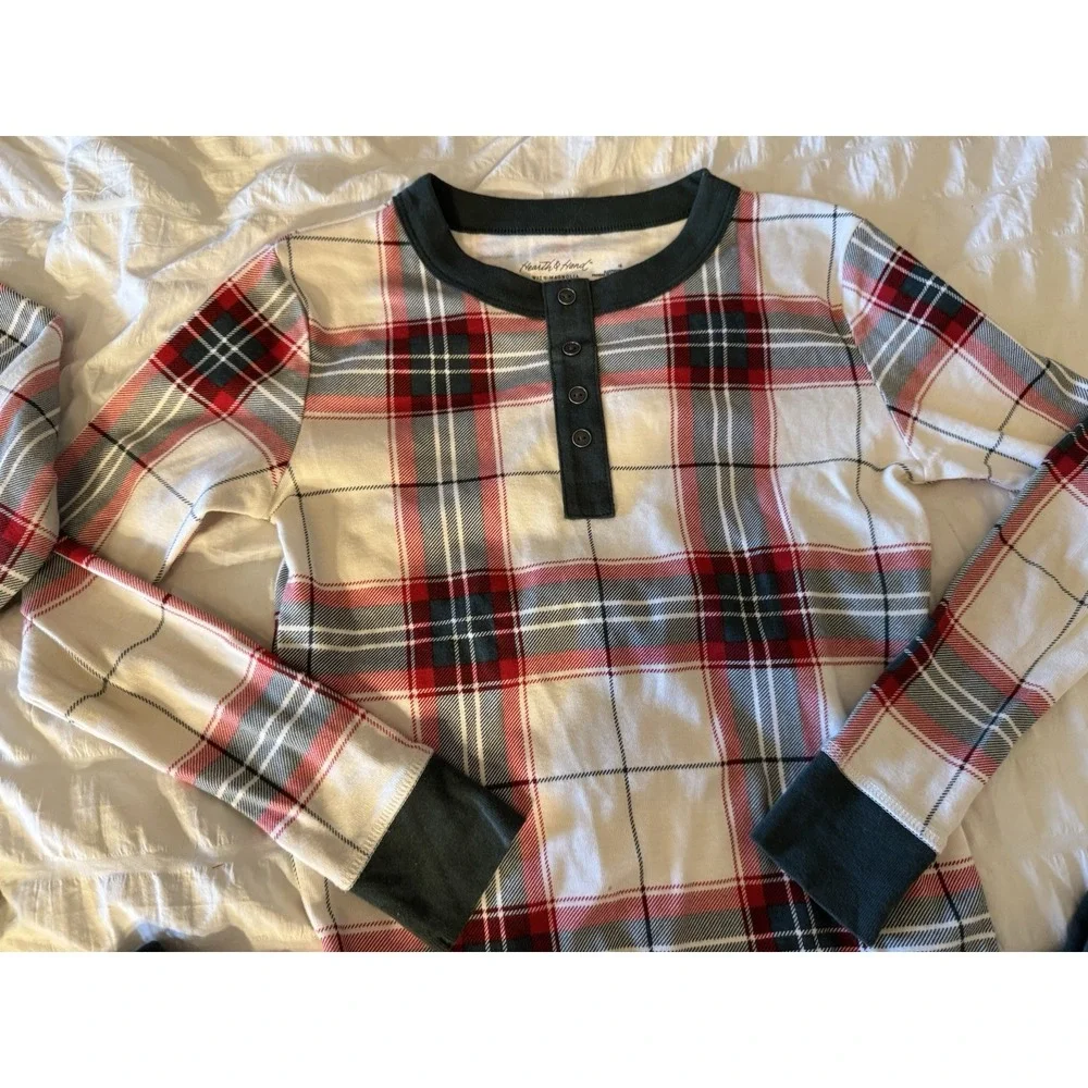 2 Sets Of Magnolia Hearth & Hand‎ Plaid Pajamas Pj Set Size 10 Christmas Theme